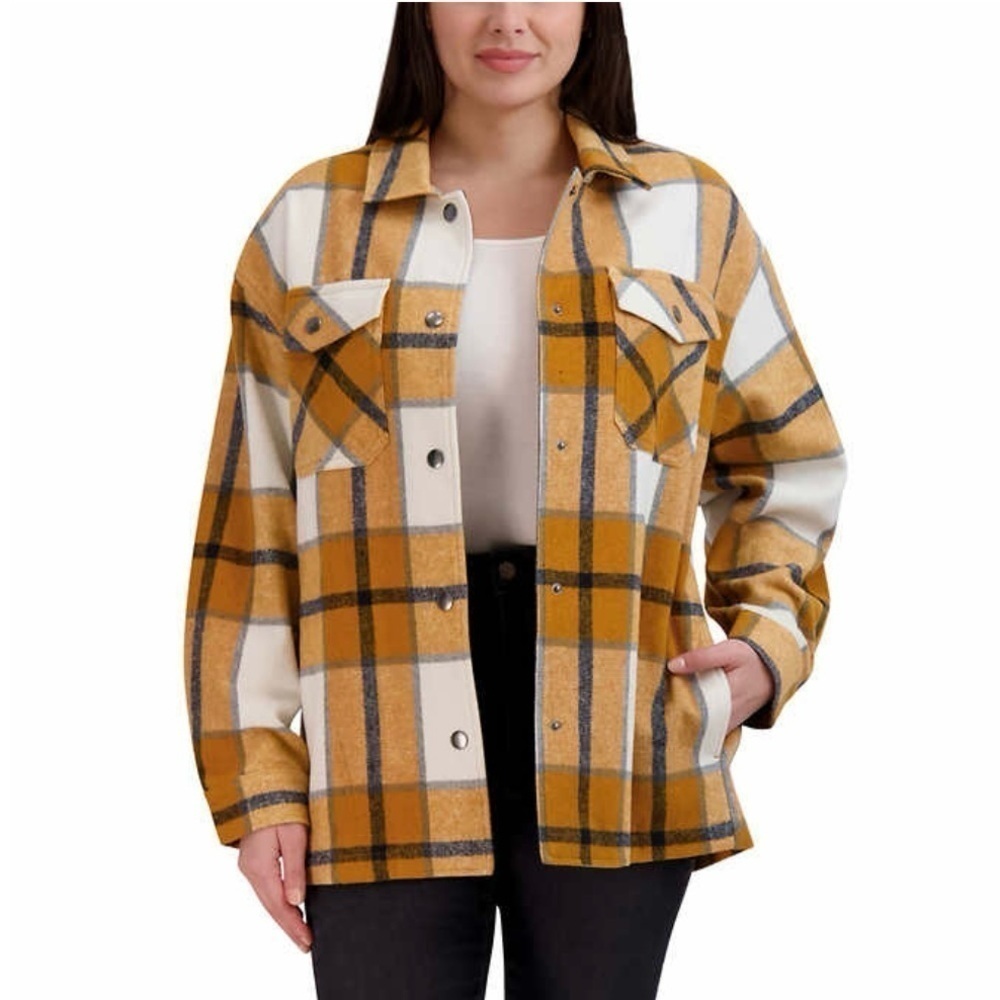 HFX Heavy Flannel Shirt Jacket with Side Pockets Shacket Size XXL